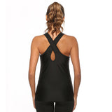 Cross Back Sleeveless Sports Yoga Workout Top - Breathable Fitness Tank Top