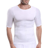 Men's Compression Shirt Slimming Short Sleeve Baselayer Body Shaper Workout T-Shirt Cool Dry Shapewear Undershirt
