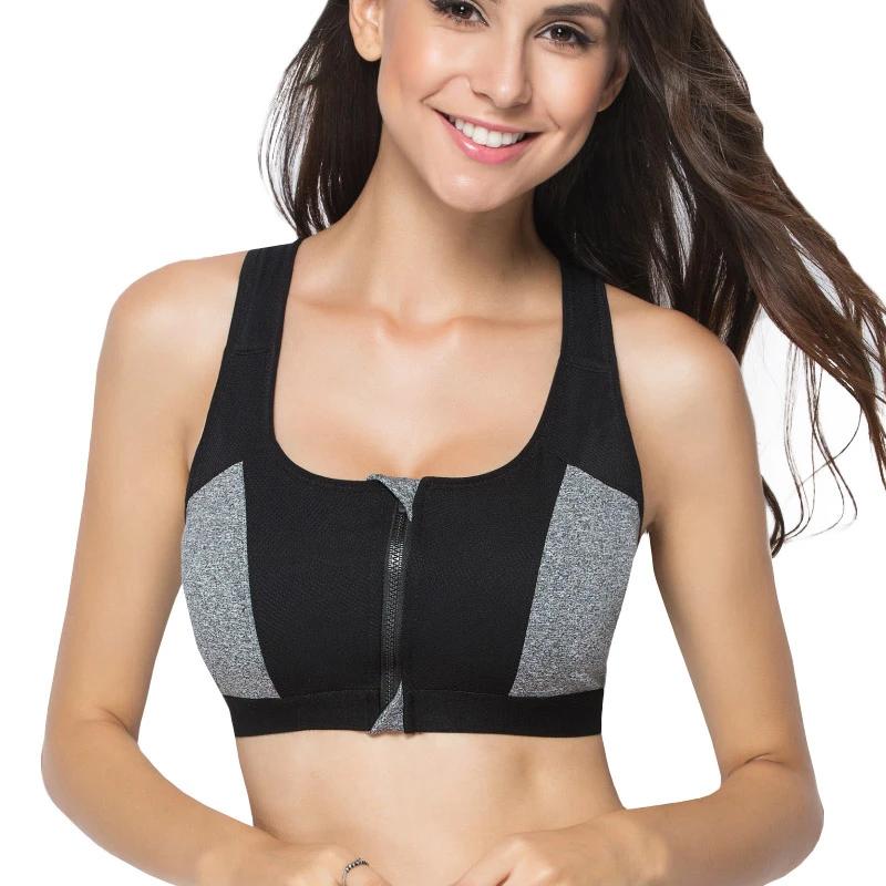 Set Sports Bra Zip Up Front Padded Bras For Women Push Up Yoga Gym Workout  Brallete Crop Top Built In Bra High Support Sport Tops From Zcdsk, $22.85