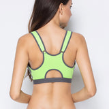 Double Layer Front Zipper Sports Bra - Women Fitness Gym Yoga Bra Push Up Padded Sports Top