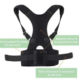 Adjustable Magnetic Posture Corrector and Back Brace - Universal Fit