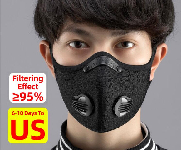 Cycling Face Mask Filter KN95 Anit-fog Breathable Dustproof Bicycle Respirator Sports Protection Mouth-Muffle Dust Mask