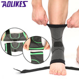 Sport Ankle Brace & Protector - Provides Compression & Support - Elastic Nylon Strap Brace