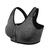 Front Zipper Push Up Sports Bras - Wirefree Breathable Sports Tops - Great for Fitness Gym & Yoga Sports