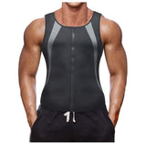 Mens Slimming Body Shaper Vest Compression Sauna Sweat Waist Trainer Corset Shapewear with Zipper for Weight Loss