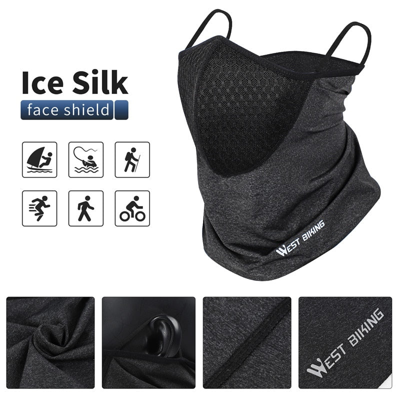 ICE SILK Face Shield - Outdoor Sports Scarf with Activated Carbon Filt ...